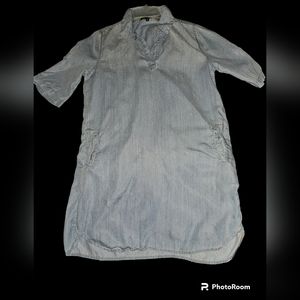 Aqua Denim Shirt Dress